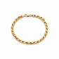 Kordelarmband aus 585 Gelbgold mit glänzend poliertem Kordelmuster und Karabinerverschluss in Frontansicht auf weißem Hintergrund.