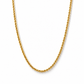 Kordelkette aus 585 Gelbgold mit 50 cm Länge und 2 mm Breite in symmetrischer Frontansicht auf weißem Hintergrund.