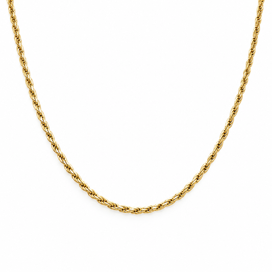Kordelkette aus 585 Gold mit gedrehtem Kordelmuster und 1,5 mm Breite