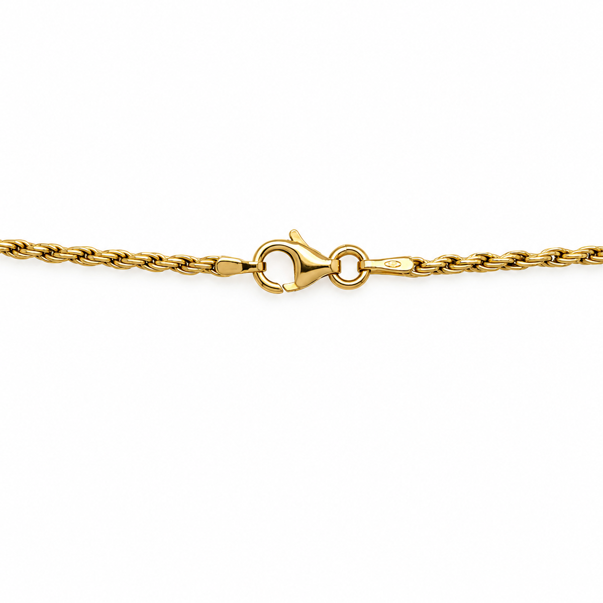 Kordelkette aus 585 Gold mit Karabinerverschluss – Detailansicht