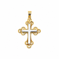 Kreuz Anhänger aus 585 Gelbgold und Weißgold in Bicolor-Optik Frontansicht