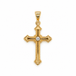 Kreuz Anhänger aus 585 Gold mit Zirkonia Frontansicht 20 x 12 mm