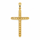 Diamantiertes Goldkreuz aus 585 Gelbgold mit facettierter Oberfläche – Frontansicht