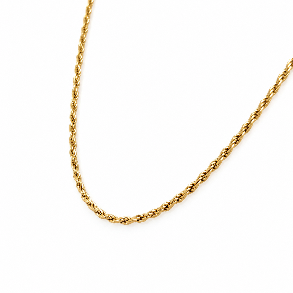 Massive 585 Gold Kordelkette mit polierter Oberfläche – Detailansicht