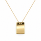 Rechteckige Gravurplatte aus 585 Gelbgold an 42 cm Kette – Frontansicht