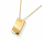 Rechteckige Gravurplatte aus 585 Gelbgold an 42 cm Kette – Schrägansicht