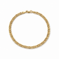 Stäbchenpanzer-Armband aus 585 Gelbgold mit 3,5 mm Breite, polierten Mittelstegen und Karabinerverschluss in Frontansicht.