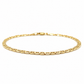 Stäbchenpanzer-Armband aus 585 Gelbgold in flacher Seitenansicht mit glänzend polierten Gliedern und charakteristischen Mittelstegen.