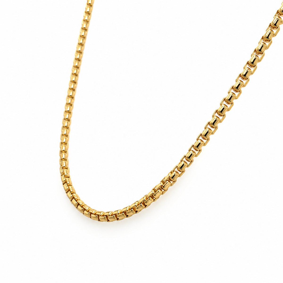 Detailansicht der 2,3 mm breiten Veneziakette aus 585 Gelbgold