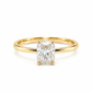 Verlobungsring 585 Gelbgold mit 1,08 ct Cushion Labordiamant in Solitärfassung