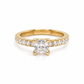 Verlobungsring aus 585 Gelbgold mit Zirkonia im Princess-Schliff Frontansicht