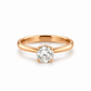 Solitärring aus 750 Roségold mit 0,82 ct Brillant K-VS2 Frontansicht