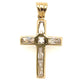 Kreuz Anhänger mit Zirkonia 585/-Gelbgold