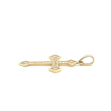 Kreuz Anhänger mit Zirkonia 585/-Gelbgold