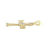 Kreuz Anhänger 585/-Gelbgold/ Weißgold