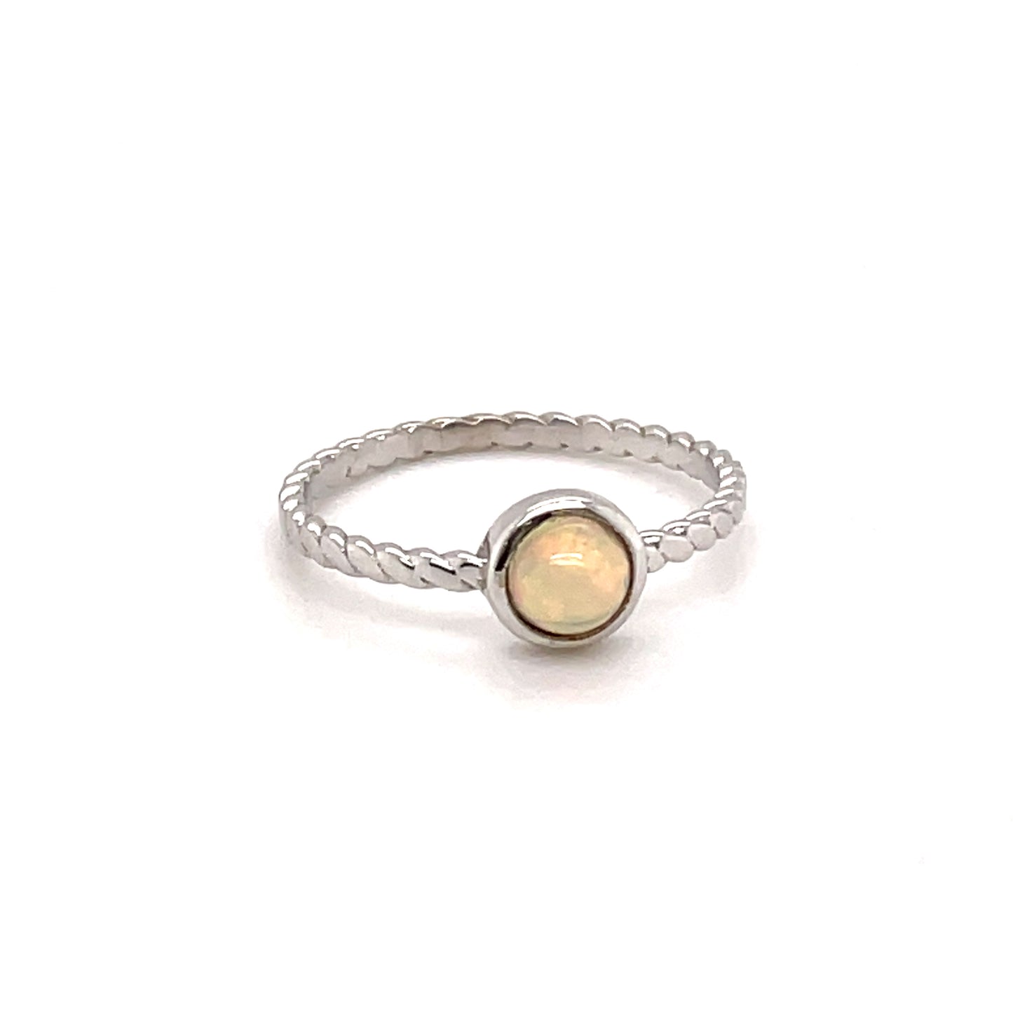 585-/Gold Geflochtener Ring mit Opalstein