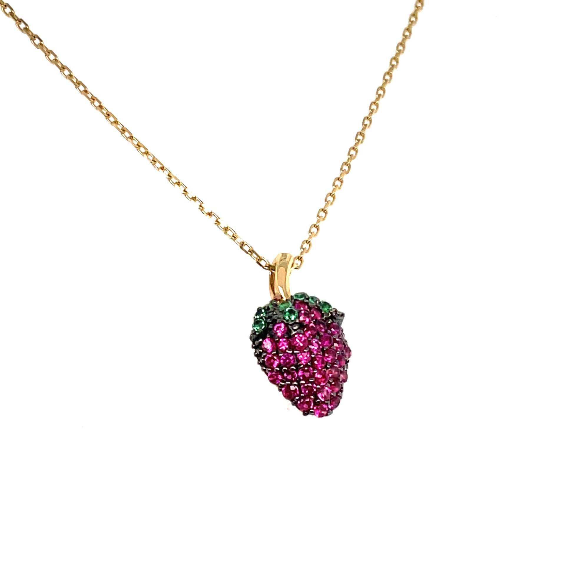 585-/Gold Kette mit Erdbeere-Anhänger – Juwelier Zero Meile