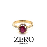Ring Rubin/Brillanten Gelbgold