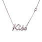 Kette 585/-Weißgold Schriftzug ,,Kiss“ mit Brillanten