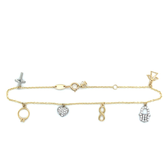 Armband 585/-Gelbgold/-Weißgold Zirkonia