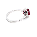 Ring Rubin/Brillanten 585/-Weissgold