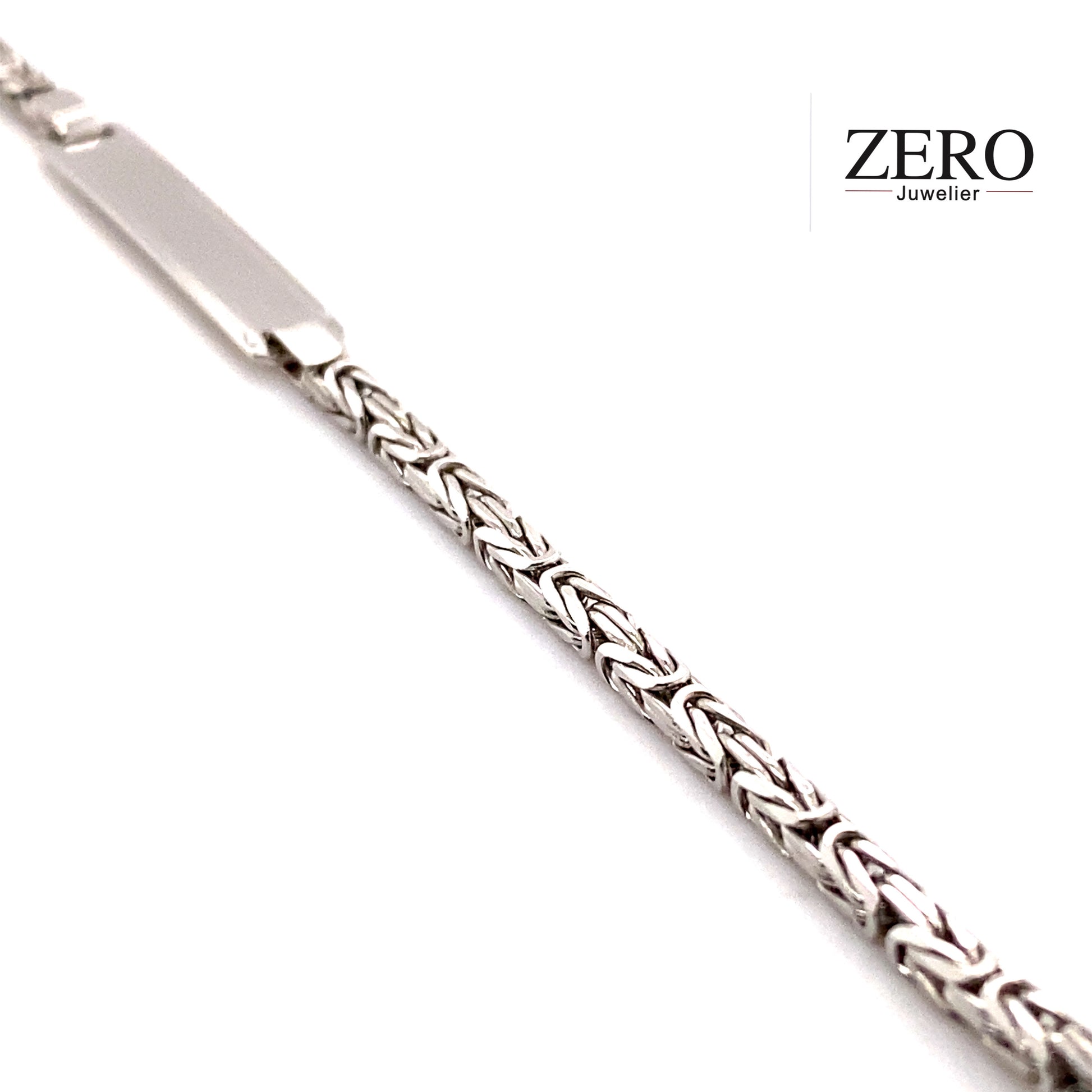 Meile Gravur Juwelier ID Muster Armband – 925/-Silber 2,5mm Zero Königskette