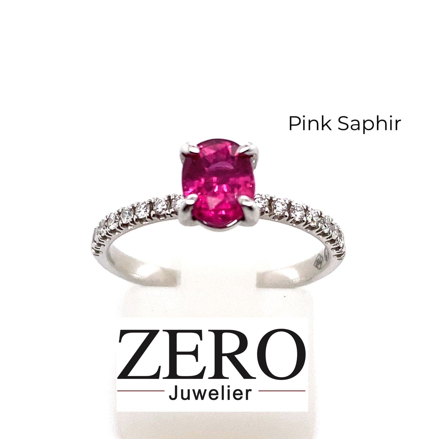 Ring Weißgold 750/- Pink Saphir Brillanten