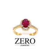 Ring Rubin/Brillanten Gelbgold