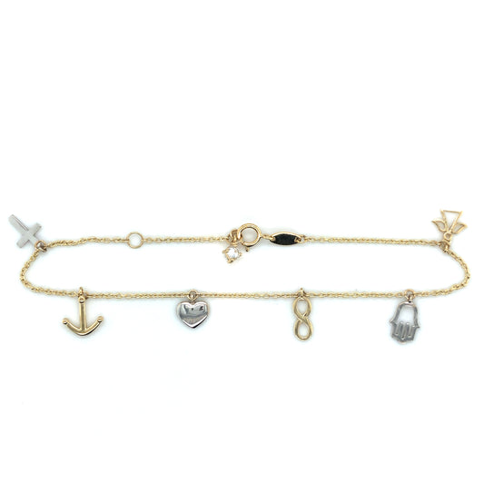Armband 585/-Gelbgold/-Weißgold
