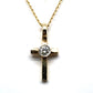 Kette 585/-Gelbgold Kreuz mit Brillant