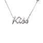 Kette 585/-Weißgold Schriftzug ,,Kiss“ mit Brillanten
