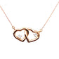 Kette 585/-Rotgold Herzen mit Brillant